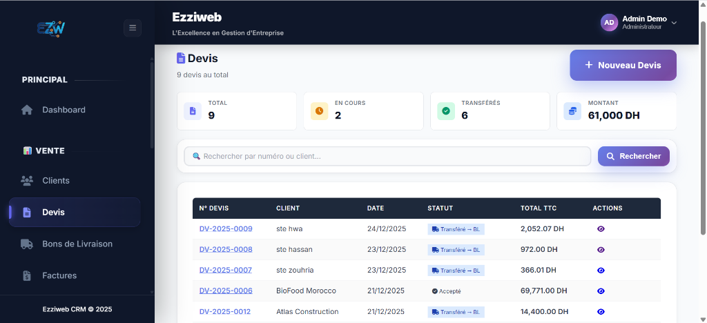 Gestion Devis